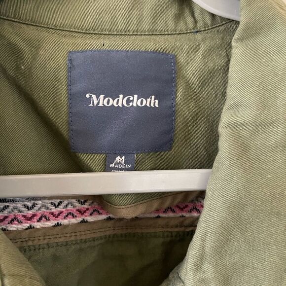 ModCloth olive green embroidered utility jacket - Picture 7 of 7
